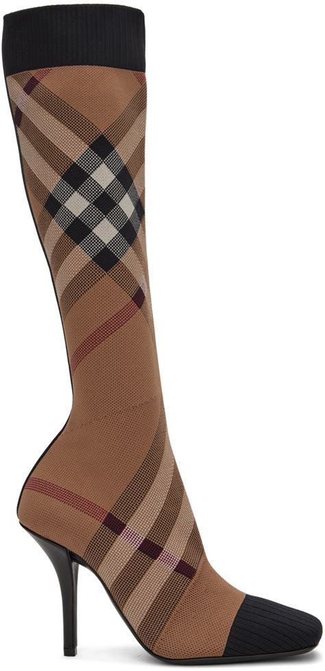 burberry brit check boots|Burberry Check back boots.